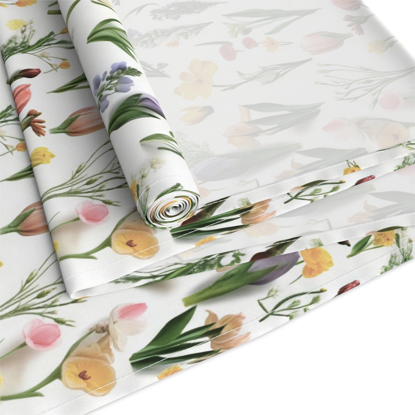 Spring Floral Table Runner - Cotton Twill - Available in 2 sizes: 16" x 72" and 16" x 90".
