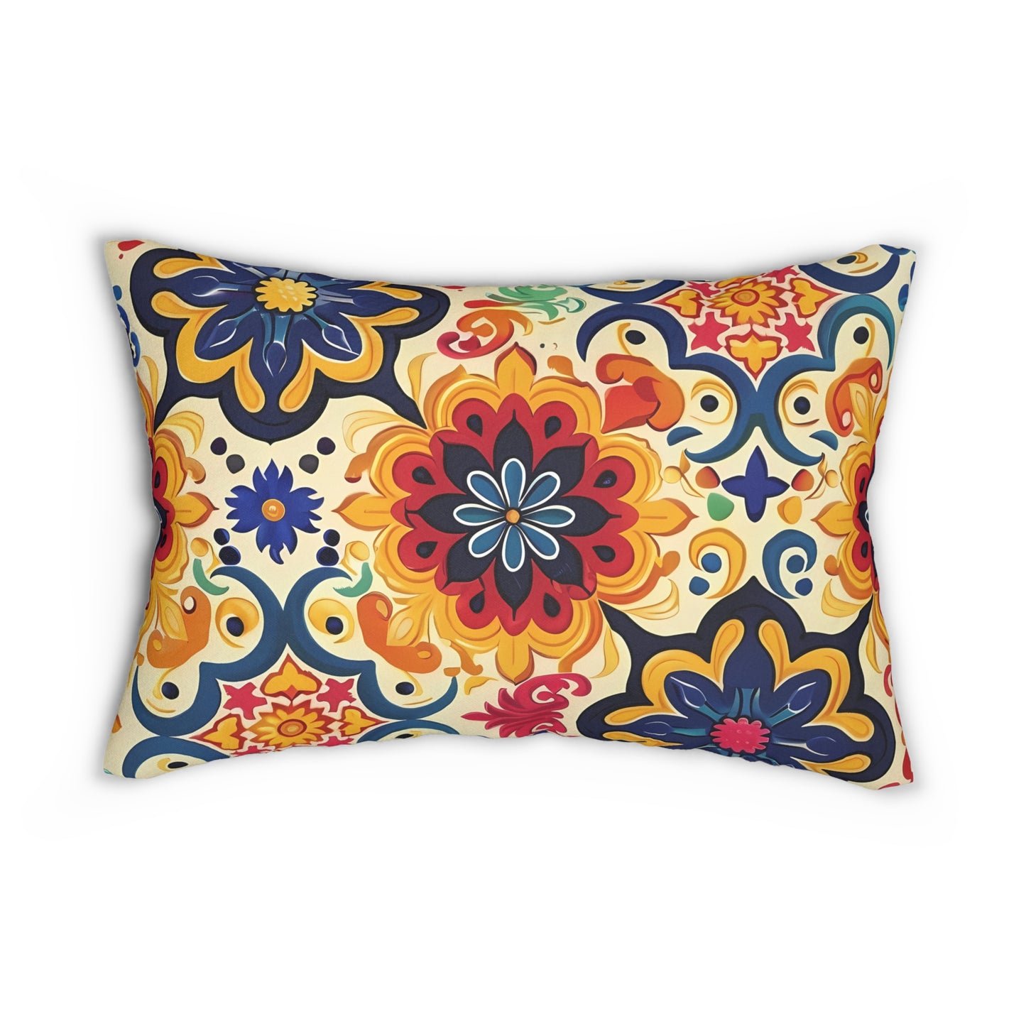 Moorish Mosaic Majesty Lumbar Pillow - Spun Polyester - Double-Sided Print - Concealed Zipper - 20 x 14