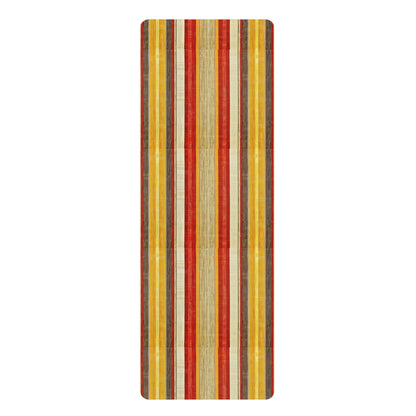 Royal Stripes Rubber Yoga Mat - Classic Elegance, Mediterranean Spirit: Flow in Timeless Style