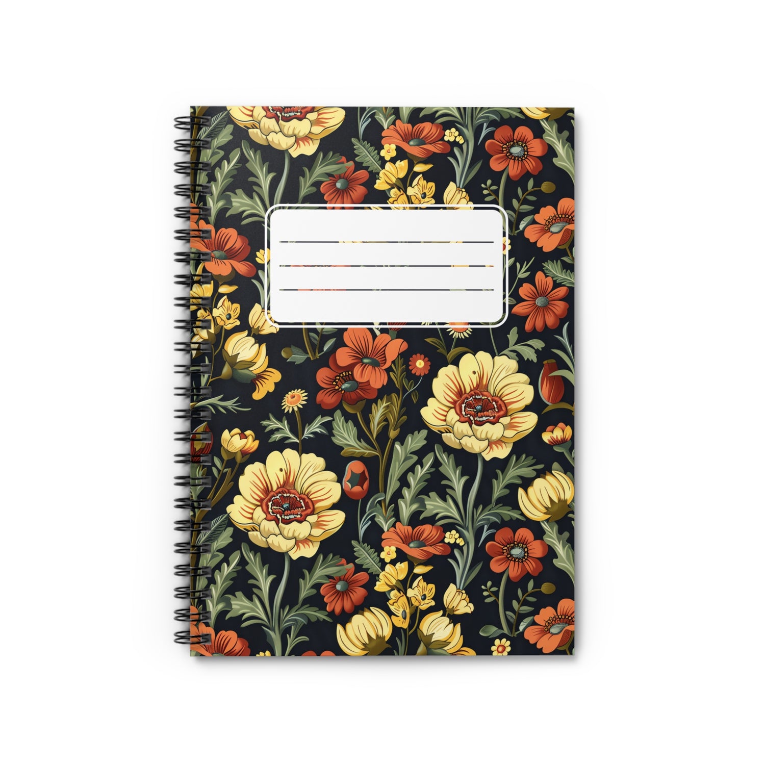 European Floral Tapestry Chic Spiral Notebook - Ruled Line - Write with Timeless Elegance – Old-World Charm on Every Page!
