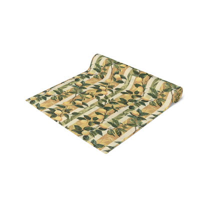 Lemon Grove Elegance Table Runner - Cotton Twill - Available in 2 sizes: 16" x 72" and 16" x 90".