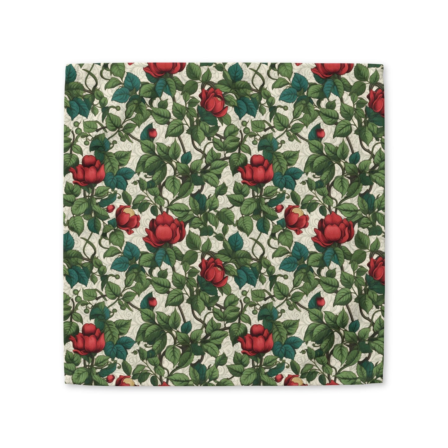 Classic Red Rose & Vine napkin, 10 inch cocktail size, product mockup