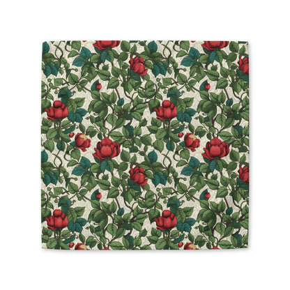 Classic Red Rose & Vine napkin, 10 inch cocktail size, product mockup