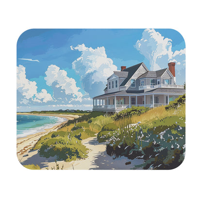 Nantucket Beach House Mouse Pad - Bring Coastal Calm to Your Desk With Nantucket Beach House!