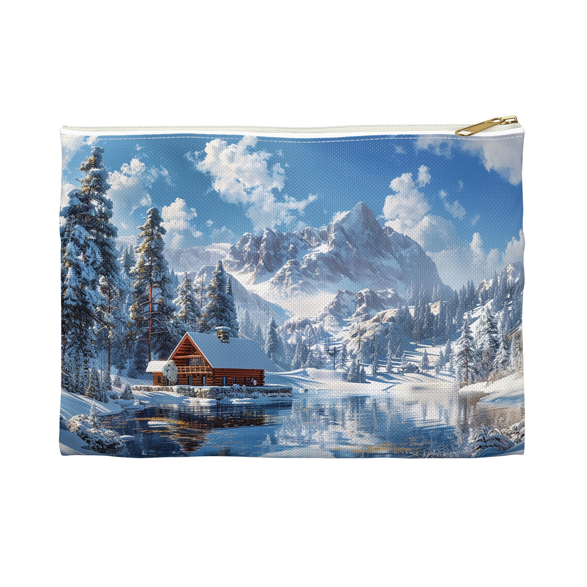 Winter Wonderland Retreat Accessory Pouch - Embrace the Tranquil Beauty of Winter, Wherever You Go! Available in 2 sizes.
