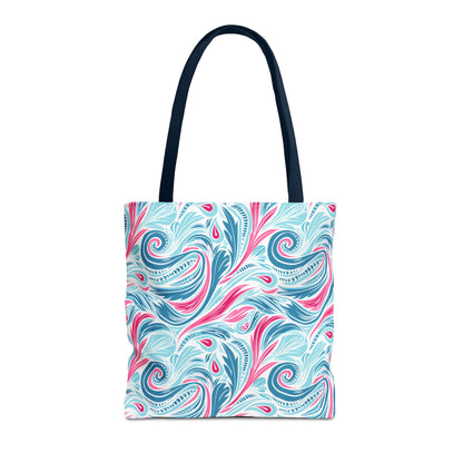 Teal Tide Twirl Tote Bag - Go Through Life with Coastal Charm! Available in 3 sizes.