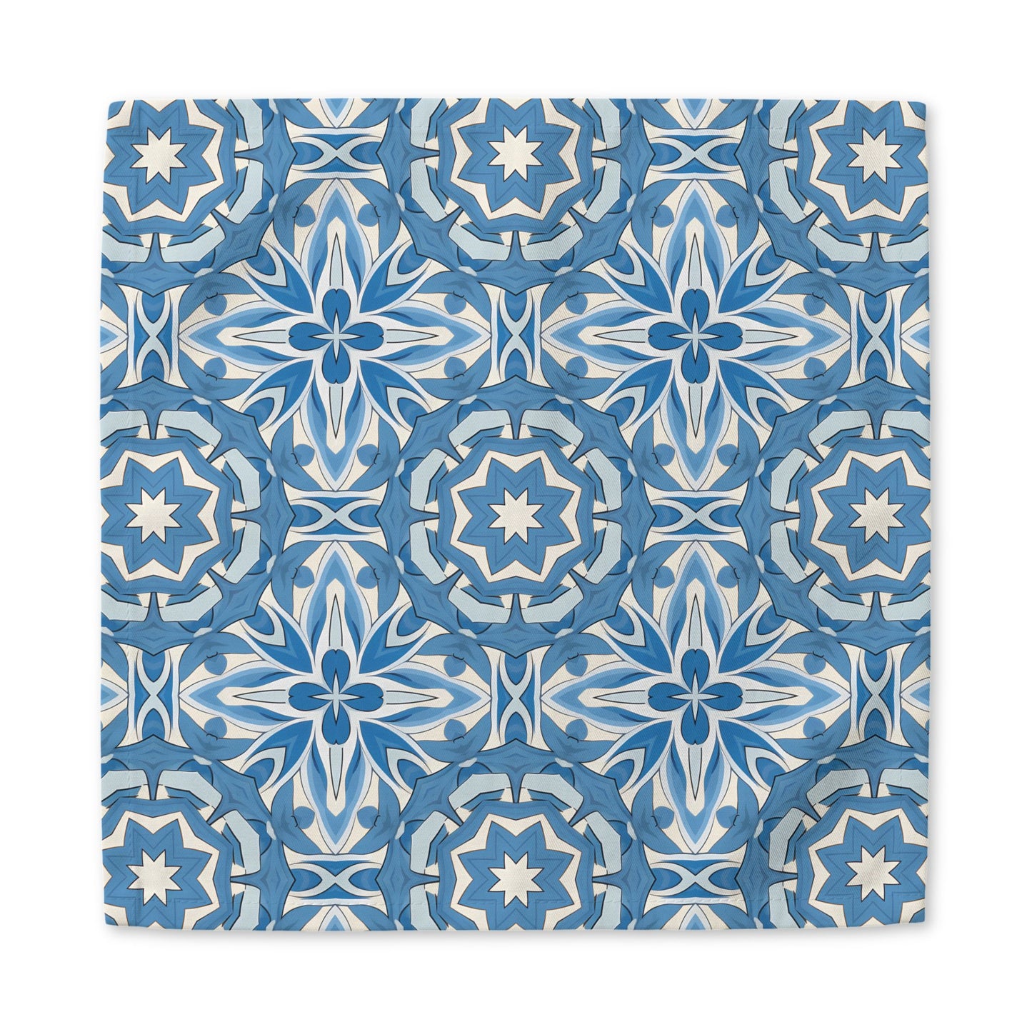 Delft Blue Star Tile cotton twill napkin