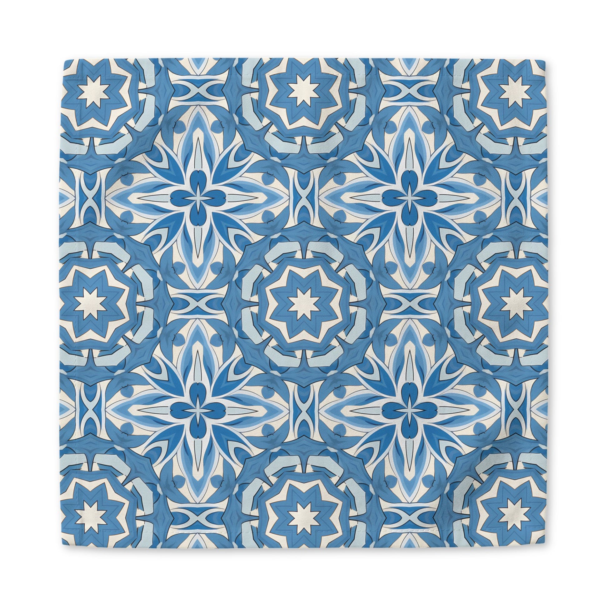 Delft Blue Star Tile cotton twill napkin