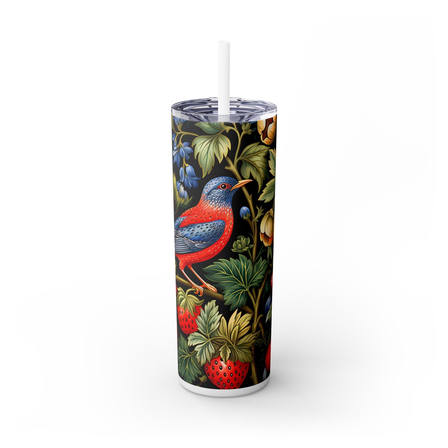 Renaissance Rapture Skinny Tumbler with Straw - 20 oz. Insulated Stainless Steel - Sip in Timeless Elegance with Renaissance Flair!