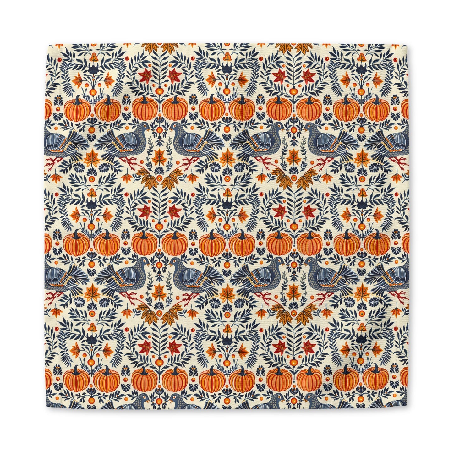 Autumn Harvest Woodcut cotton twill napkin