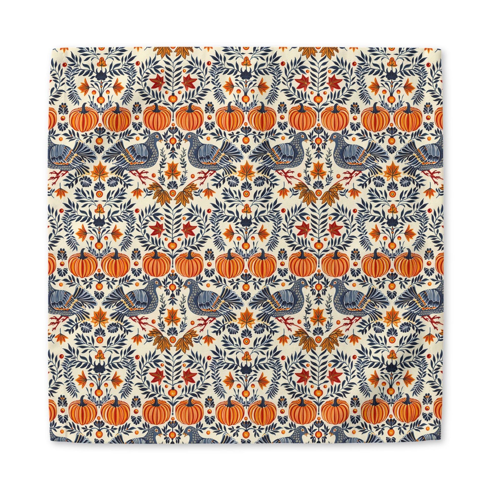 Autumn Harvest Woodcut cotton twill napkin