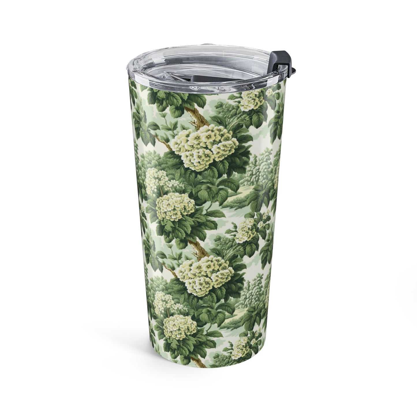Vintage Green Hydrangea Insulated Tumbler - 20 oz. Stainless Steel, Glossy Finish