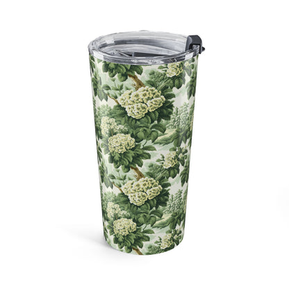 Vintage Green Hydrangea Insulated Tumbler - 20 oz. Stainless Steel, Glossy Finish