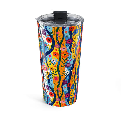 Floral Rhythms Insulated Tumbler - 20 oz. Stainless Steel, Glossy Finish