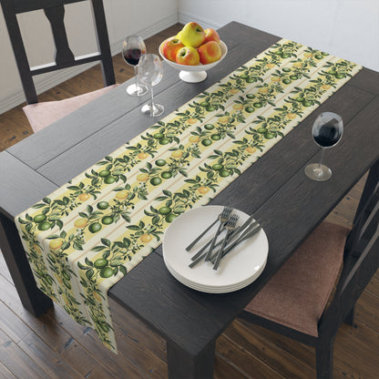 Lemony Lime Table Runner - Cotton Twill - Available in 2 sizes: 16" x 72" and 16" x 90".