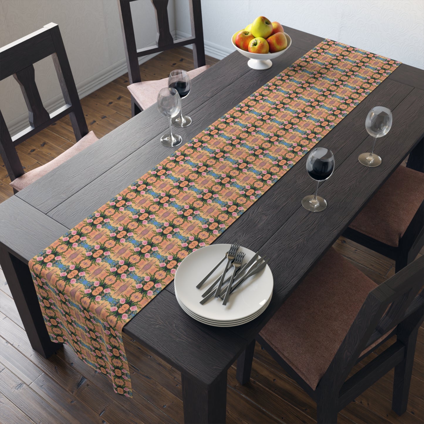 Floral Fiesta Table Runner - Cotton Twill - Available in 2 sizes: 16" x 72" and 16" x 90".
