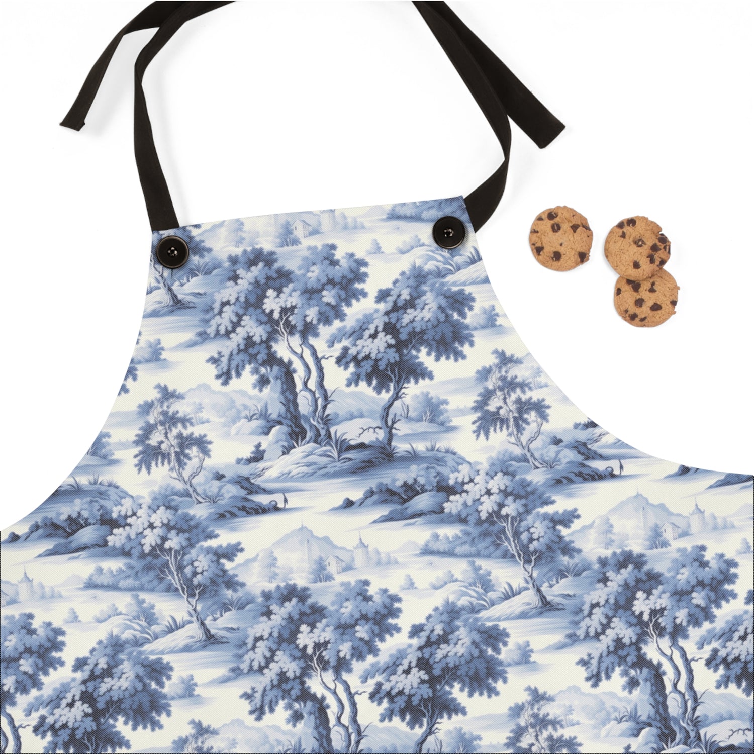Blue & White English Countryside Adult Apron - Magical Blue & White Landscape. Cook with the Charm of the Countryside!