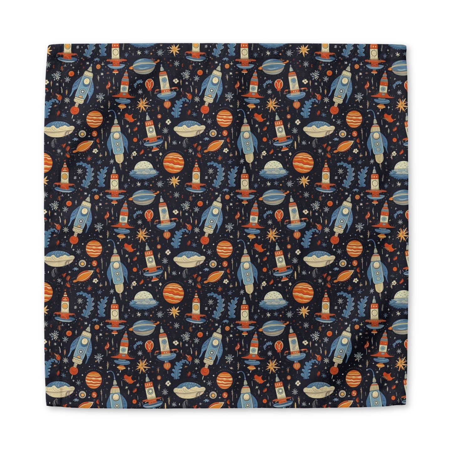 Galactic Space Rocket Romp cotton twill napkin