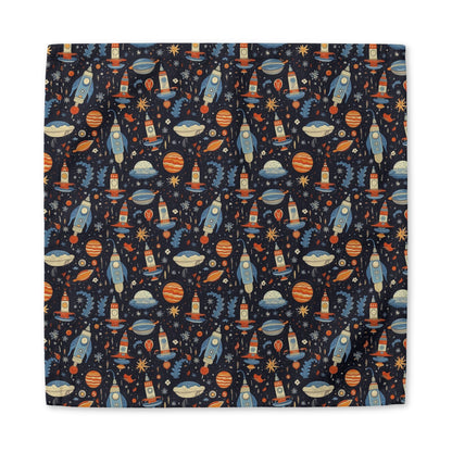 Galactic Space Rocket Romp cotton twill napkin