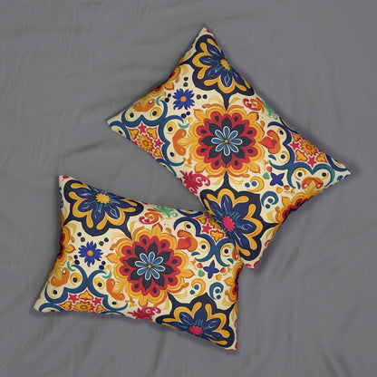 Moorish Mosaic Majesty Lumbar Pillow - Spun Polyester - Double-Sided Print - Concealed Zipper - 20 x 14