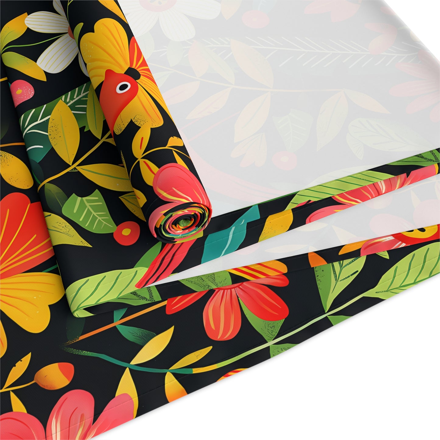 Blooming Bird Wonderland Table Runner - Polyester - Available in 2 sizes: 16" x 72" and 16" x 90".