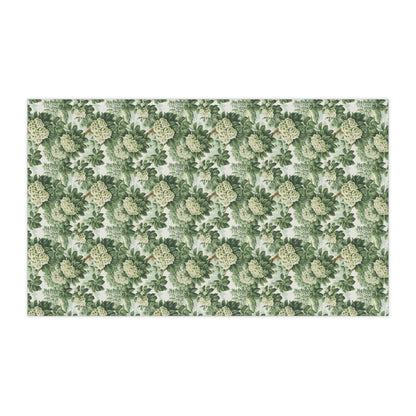 Vintage Green Hydrangea Kitchen Towel - Cotton Twill - 18" x 30"