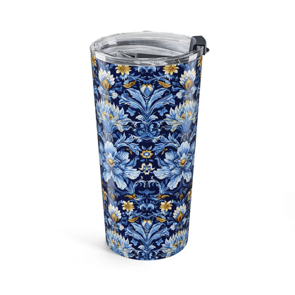 British Heritage Floral Insulated Tumbler - 20 oz. Stainless Steel, Glossy Finish