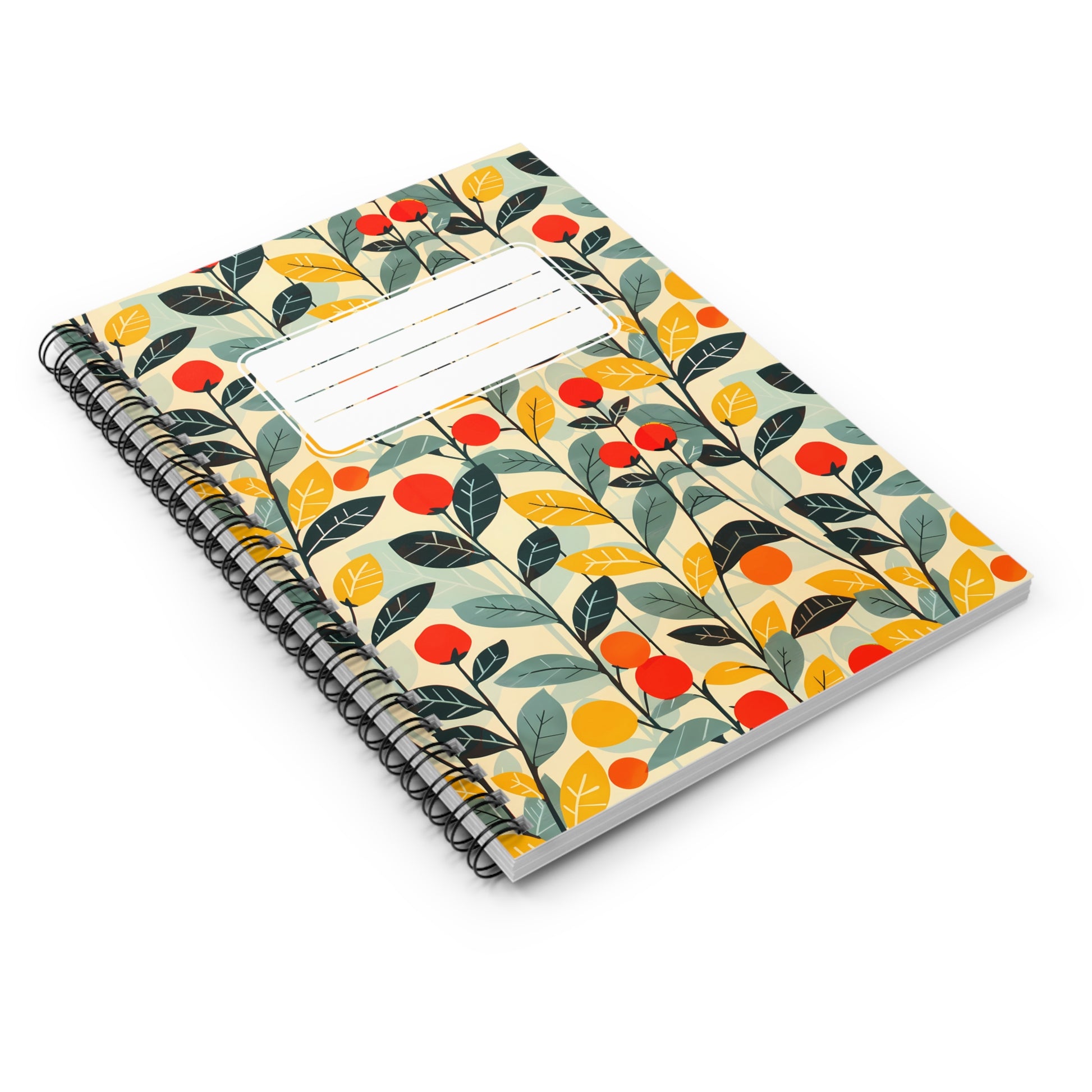 Midcentury Vines Chic Spiral Notebook - Ruled Line - For Thoughts that Deserve to Shine!