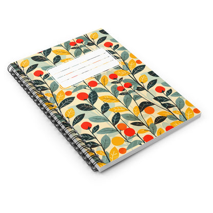 Midcentury Vines Chic Spiral Notebook - Ruled Line - For Thoughts that Deserve to Shine!
