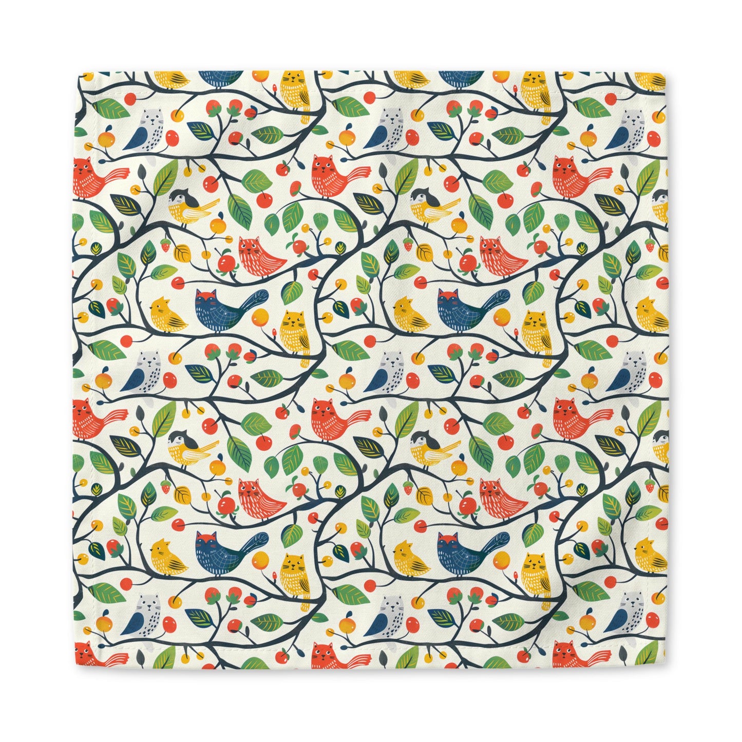 Catbird Tree Designer cotton twill napkin