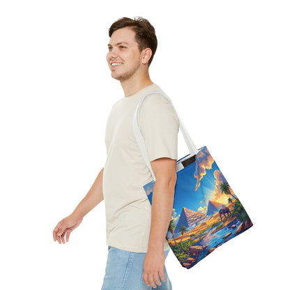 Pyramids of Giza Oasis Tote Bag - Ancient Wonders, Natural Serenity - All in One Bag! Available in 3 sizes.