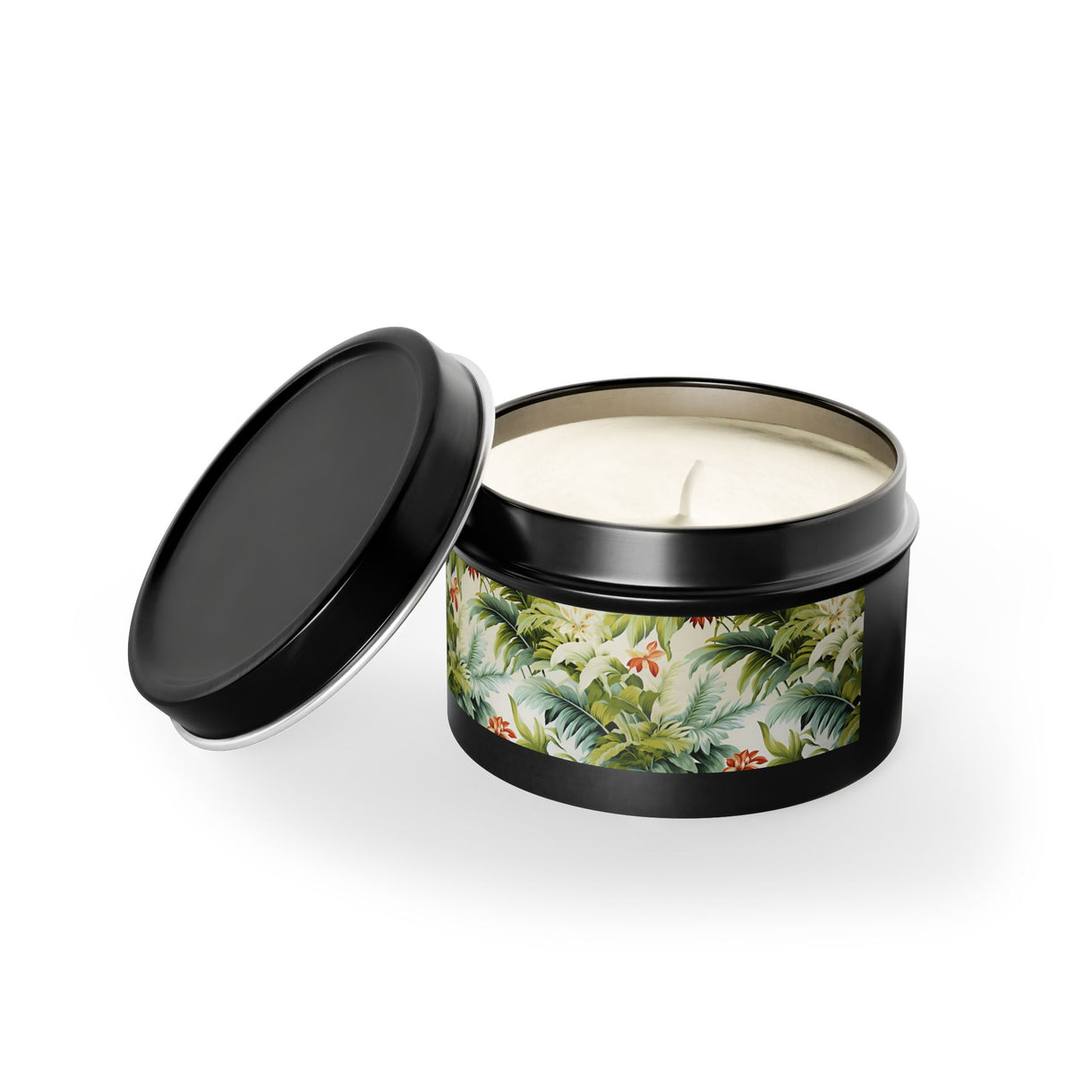 Tropical St. Lucia Palms Tin Candle. Island Serenity To Go. Available in 2 sizes, 3 finishes, and 5 scents.