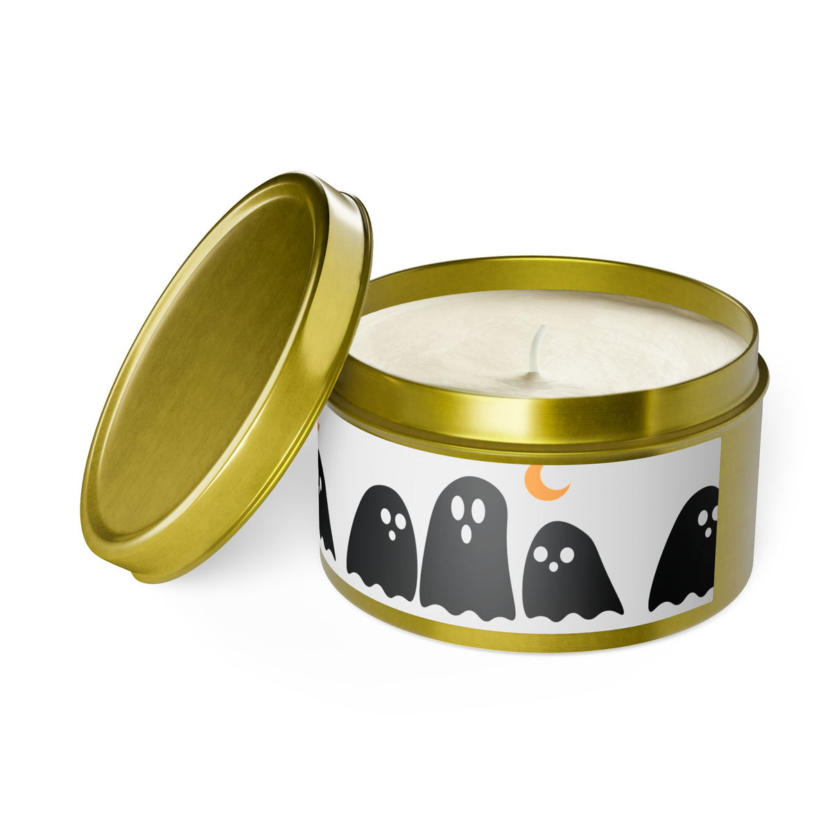 Spooky Specter Glow Tin Candle. Ghostly Glow To Go. Available in 2 sizes, 3 finishes, and 5 scents.
