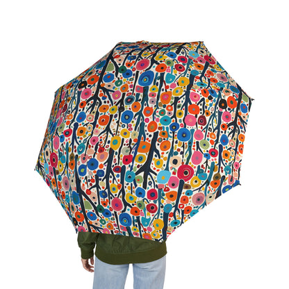 Poppy Forest Foldable Umbrella - Compact Semi-Automatic Travel Umbrella