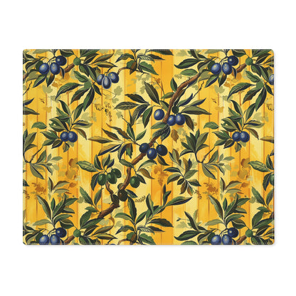 Olives & Sunshine Delight Placemat - Infuse Your Table with Mediterranean Sunshine! Cotton Twill - 18" x 14"