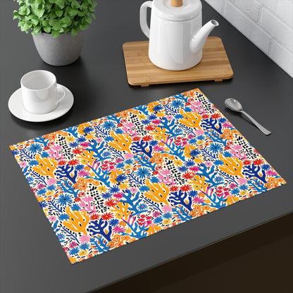 Coral Bloom Harmony Placemat - 18" x 14".