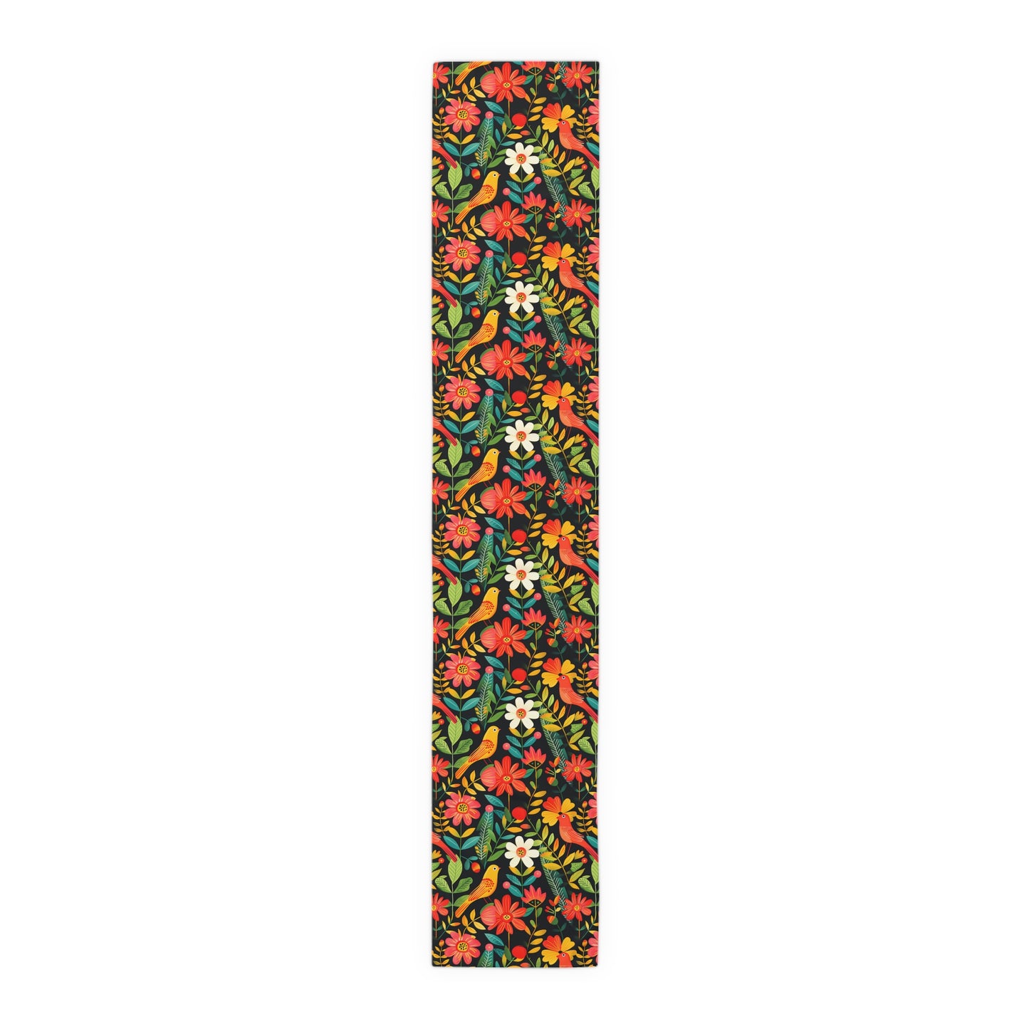Blooming Bird Wonderland Table Runner - Polyester - Available in 2 sizes: 16" x 72" and 16" x 90".