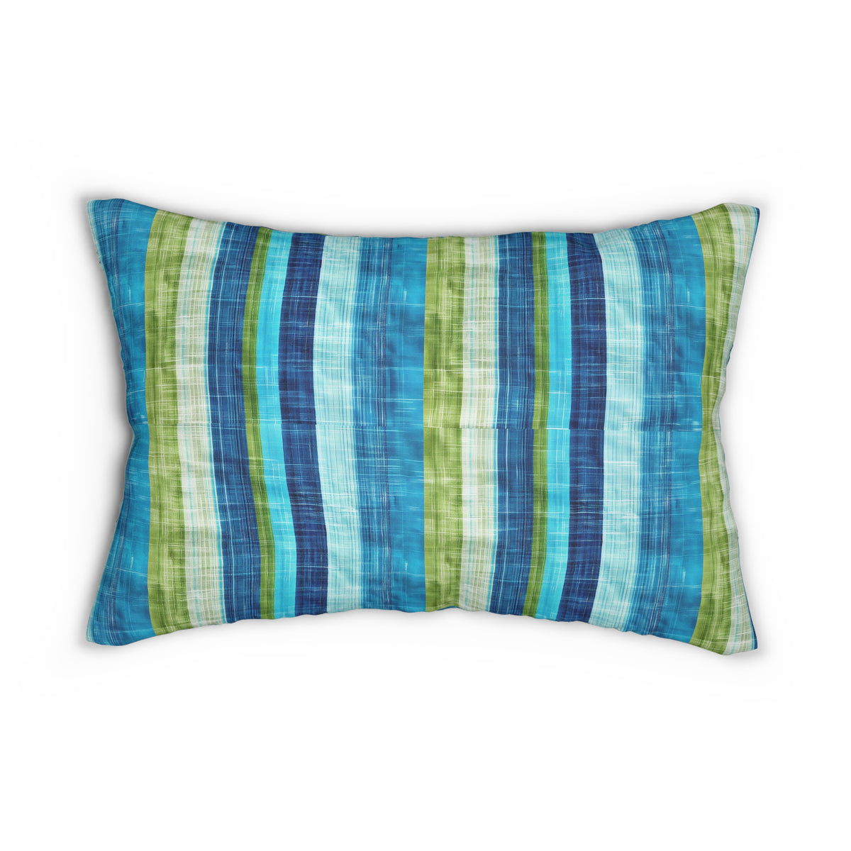 Ocean Whisper Stripes Lumbar Pillow - Spun Polyester - Double-Sided Print - Concealed Zipper - 20 x 14