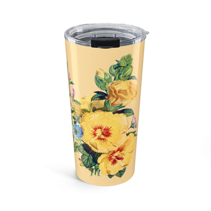 Vintage Yellow Bloom Serenity Insulated Tumbler - 20 oz. Stainless Steel, Glossy Finish