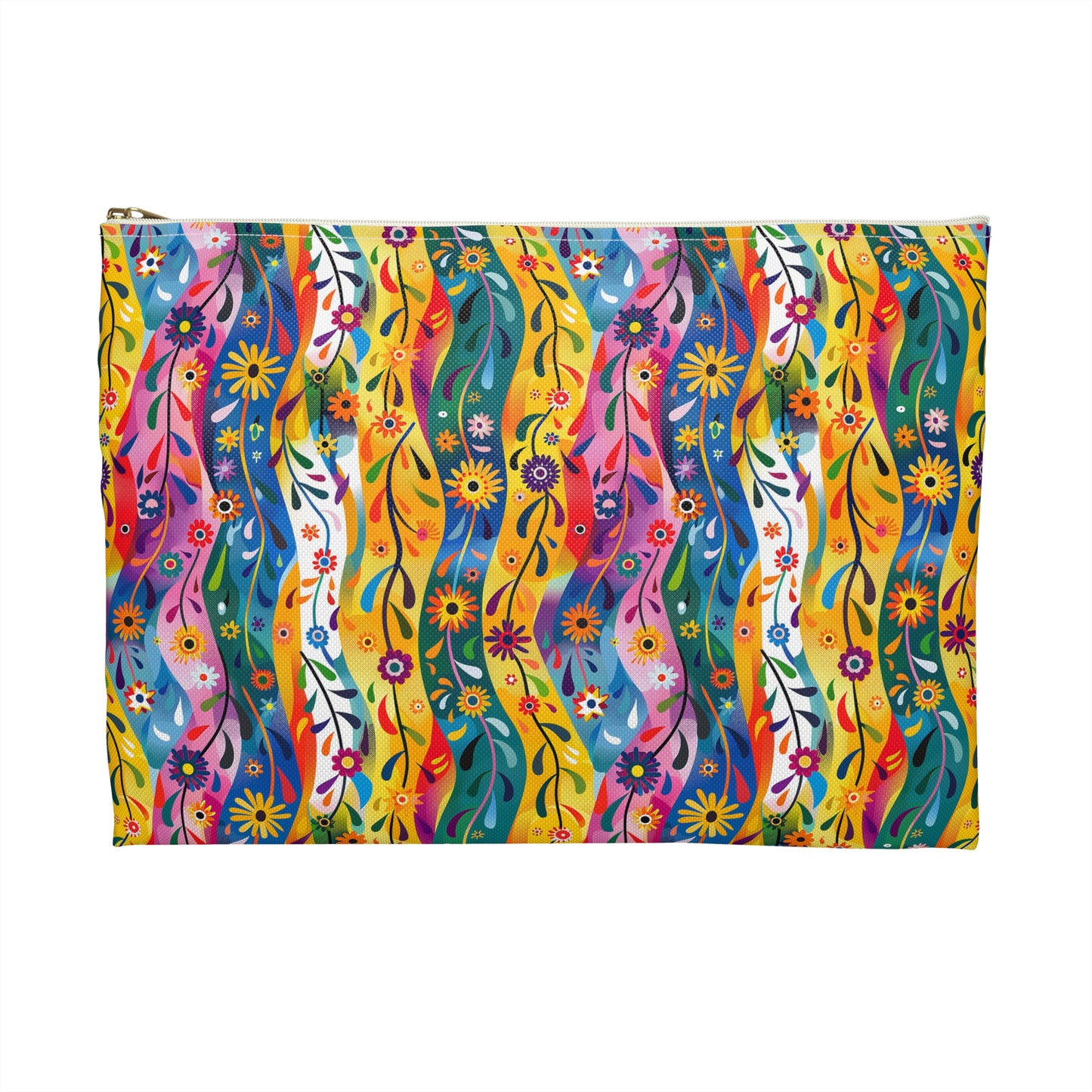 Floral Rhythms Accessory Pouch - Dance Through Your Day with Floral Rhythms Flair! Available in 2 sizes.