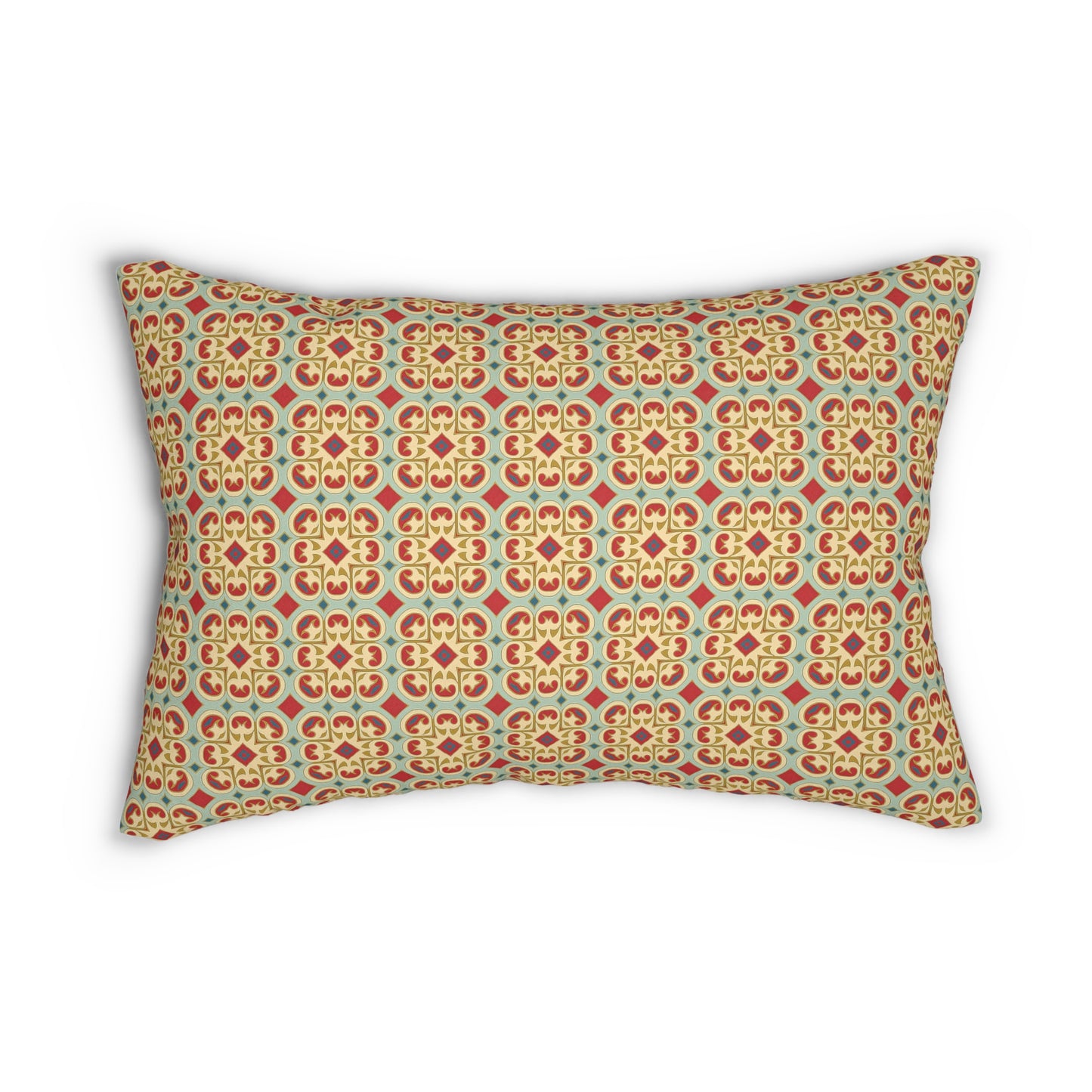 Moorish Mosaic Delight Lumbar Pillow - Spun Polyester - Double-Sided Print - Concealed Zipper - 20" x 14"