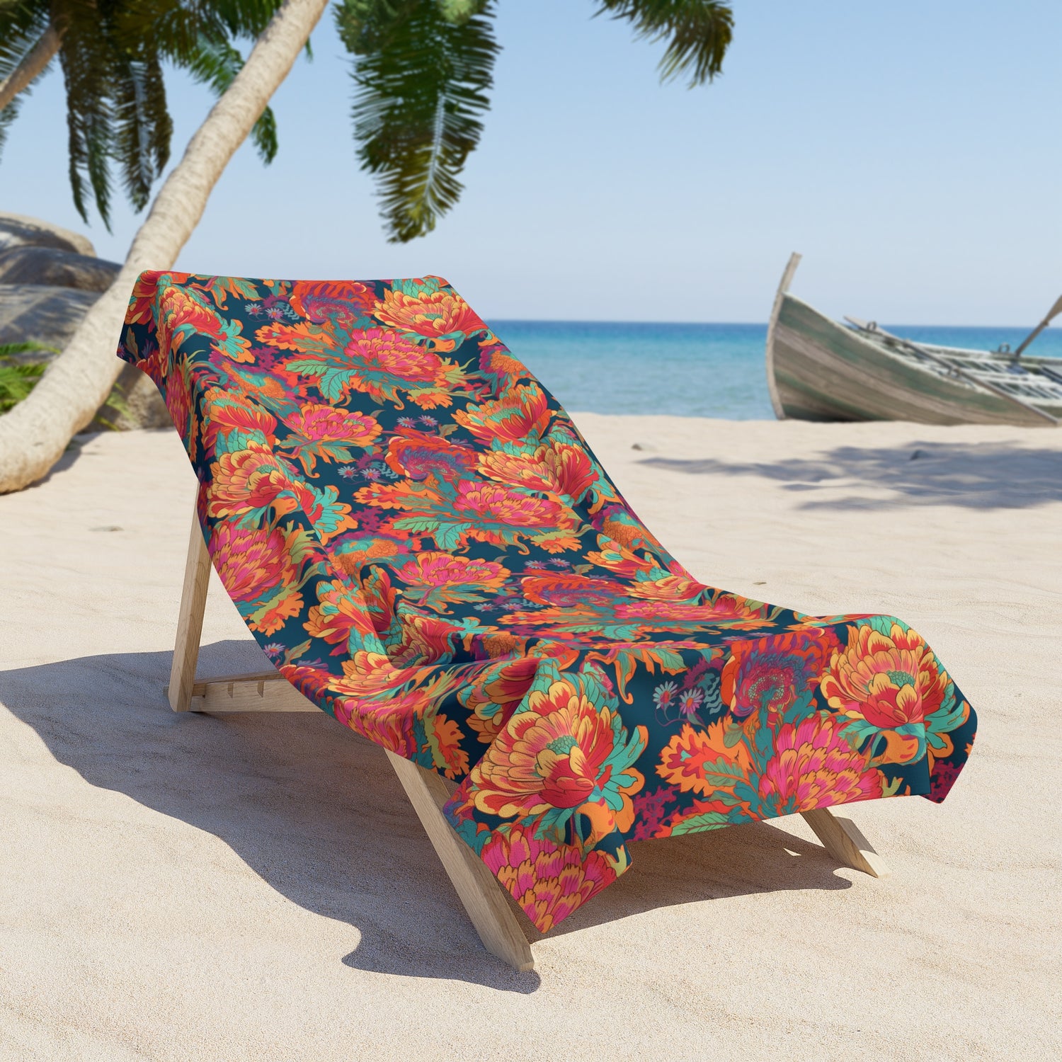 Psychedelic Flower Power Luxurious Beach Towel - Unleash Your Inner Flower Child with Psychedelic Flower Power! Available in 2 sizes.