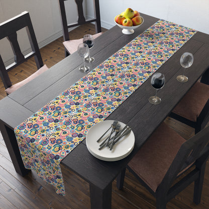 Pop Art Swirls Table Runner - Cotton Twill - Available in 2 sizes: 16" x 72" and 16" x 90".
