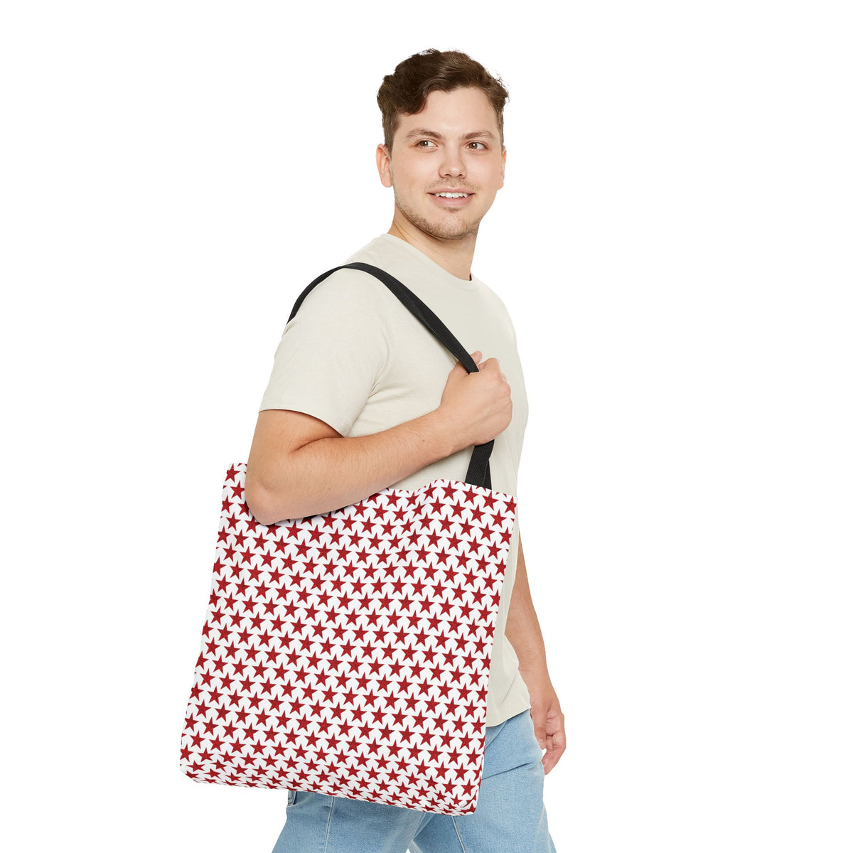 Star-Spangled Sparkle Tote Bag - Carry a Burst of Patriotic Sparkle! Available in 3 sizes.