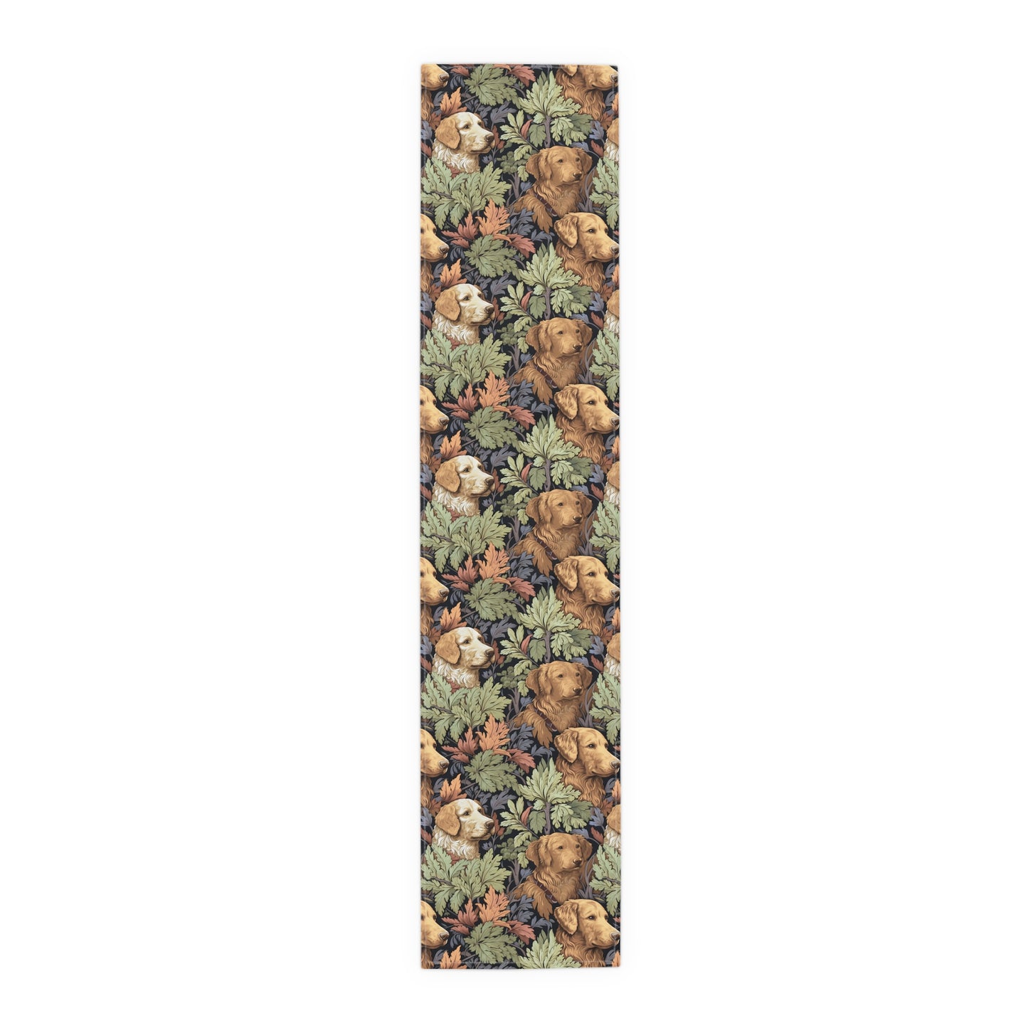 Classic English Dog Tapestry Table Runner - Cotton Twill - Available in 2 sizes: 16" x 72" and 16" x 90".