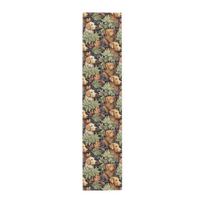 Classic English Dog Tapestry Table Runner - Cotton Twill - Available in 2 sizes: 16" x 72" and 16" x 90".
