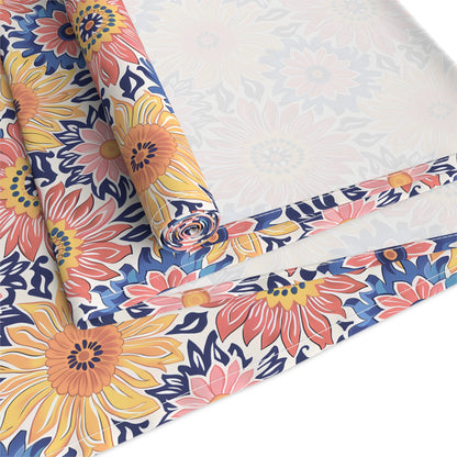 Sunsplash Petals Table Runner - Cotton Twill - Available in 2 sizes: 16" x 72" and 16" x 90".