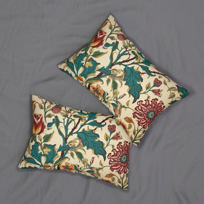 Baroque Fall Floral Tapestry Lumbar Pillow - Spun Polyester - Double-Sided Print - Concealed Zipper - 20" x 14"