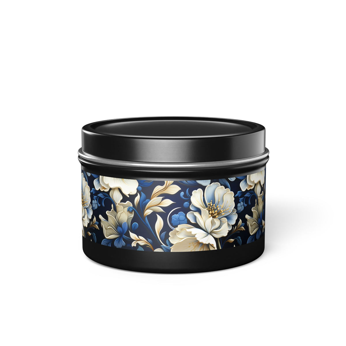 Whitman Floral Tin Candle. A Poet's Garden in a Tin. Available in 2 sizes, 3 finishes, and 5 scents.