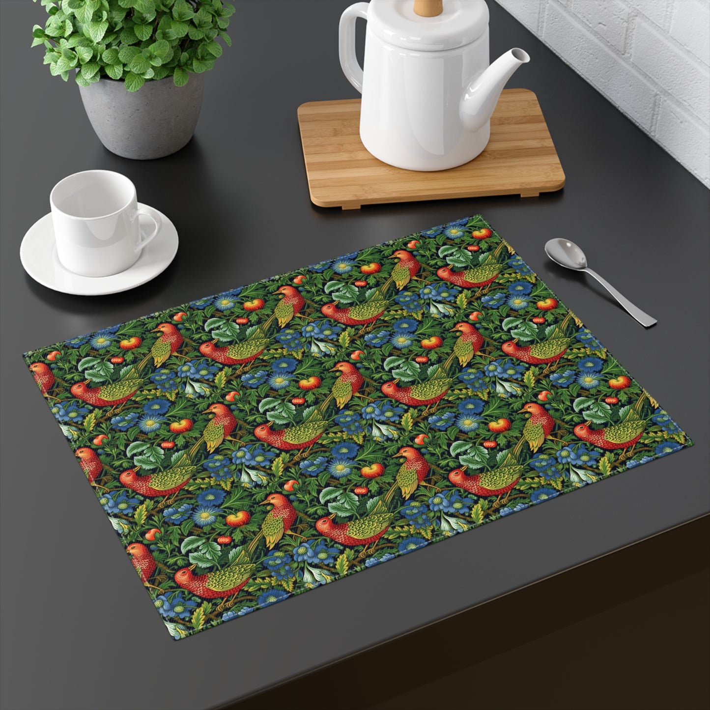 Golden Winged Bird Tapestry Placemat - 18" x 14".